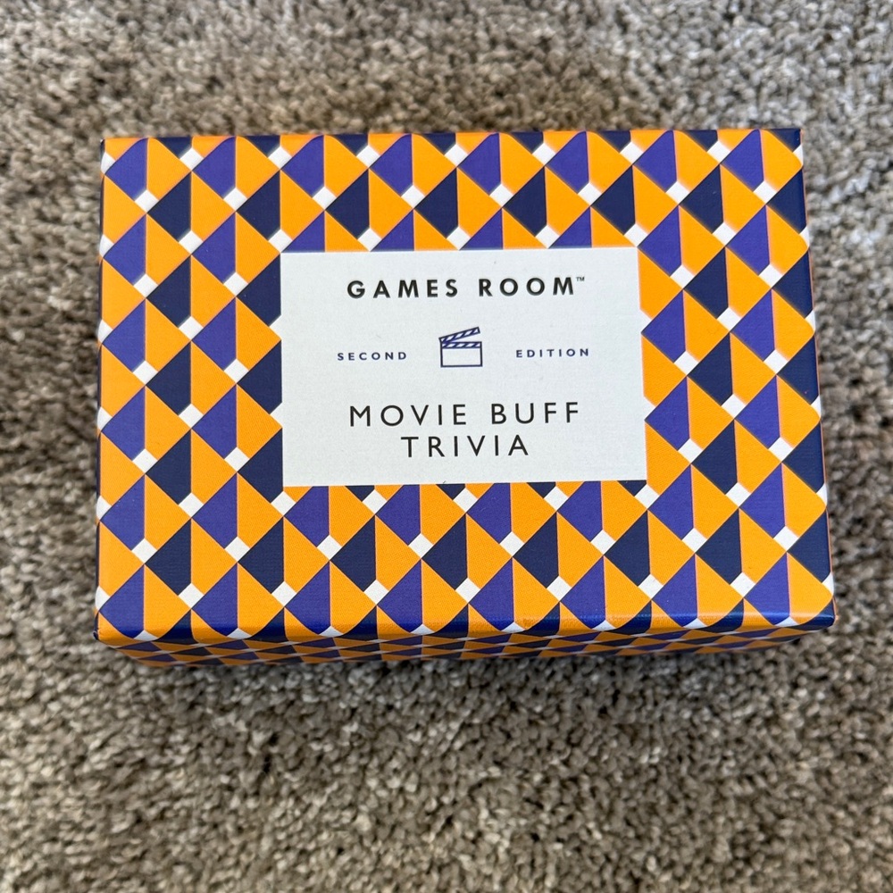 Movie Buff Trivia Card Game - Blue & Orange
